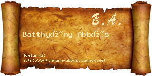 Batthyány Abbás névjegykártya